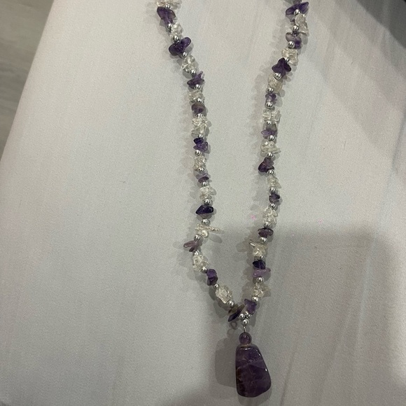 Amethyst and clear necklace Never worn - Picture 1 of 2